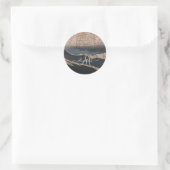 Moderne Glitter Marmeren Monogram Ronde Sticker (Tas)