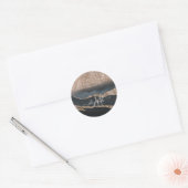 Moderne Glitter Marmeren Monogram Ronde Sticker (Envelop)