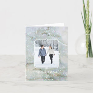 Moderne glitter marmeren winter vieringen   Foto Feestdagen Kaart