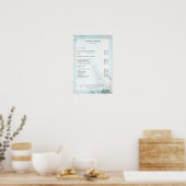 Moderne Glitter Mint Salon Prijslijst Poster (Keuken)