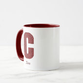 Moderne Glitter Monogram C Mok met Naam (Voorkant links)