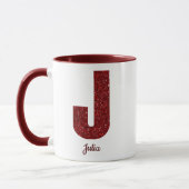 Moderne Glitter Monogram J Mok met Naam (Links)