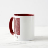 Moderne Glitter Monogram N Mok met Naam (Voorkant links)