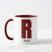Moderne Glitter Monogram R Mok met Naam (Links)