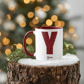 Moderne Glitter Monogram Y Mok met Naam