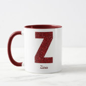 Moderne Glitter Monogram Z Mok met Naam (Links)
