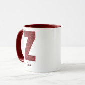 Moderne Glitter Monogram Z Mok met Naam (Voorkant links)