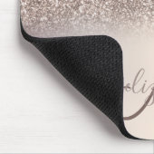 Moderne Glitter Ombre Koele Monogram Muismat (Hoek)