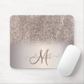 Moderne Glitter Ombre Koele Monogram Muismat (Met muis)