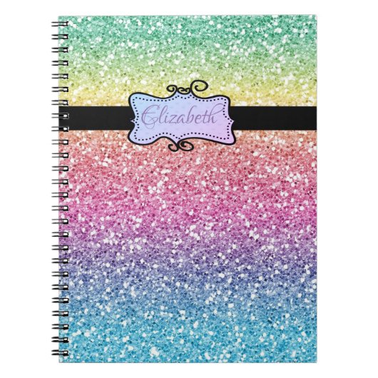 Moderne Glitter Ombre, Persoonlijk Notitieboek (Voorkant)