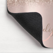 Moderne Glitter Ombre Roze Goud Monogram Muismat (Hoek)