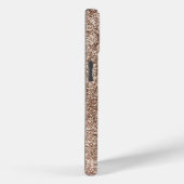 Moderne Glitter Ombre Roze Gouden Monogram Case-Mate iPhone Case (Achterkant / Rechts)