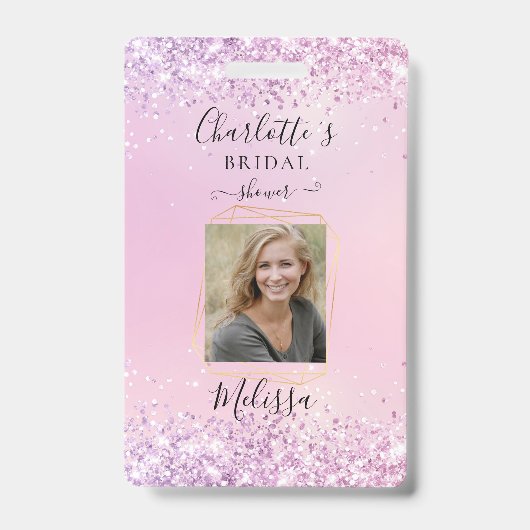 Moderne Glitter Paarse (imiteren) badge (Voorkant)