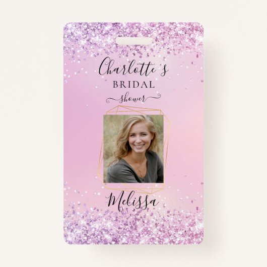 Moderne Glitter Paarse (imiteren) badge (Voorkant)