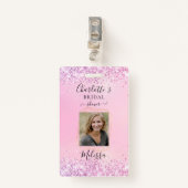 Moderne Glitter Paarse (imiteren) badge (Voorkant met clip)