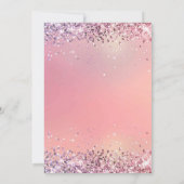 Moderne glitter Paarse-zilveren (imitat) bruids Kaart (Achterkant)