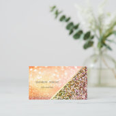 Moderne Glitter Pailletten Bokeh Abstract Visitekaartje (Staand voorkant)