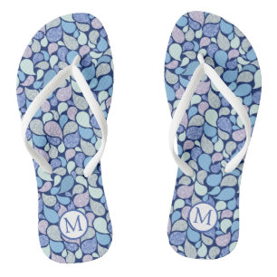 Moderne glitter paisley patroon Monogram Teenslipp Teenslippers
