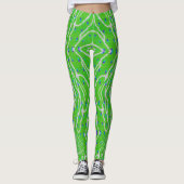 Moderne glitter pauw veer leggings (Voorkant)