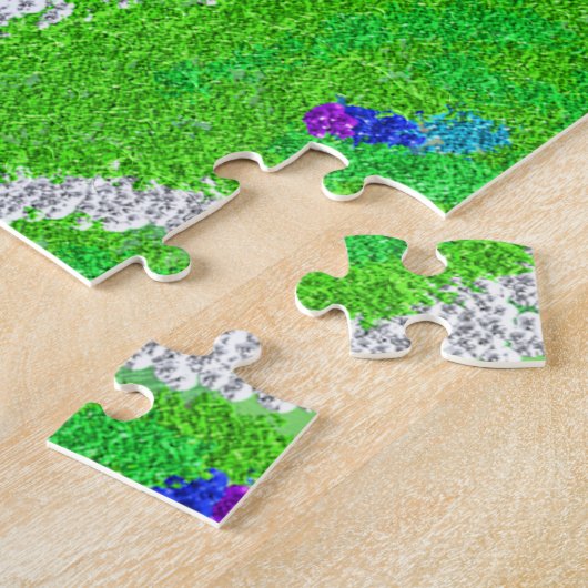 Moderne glitter pauw veer legpuzzel (Zijkant)