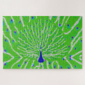 Moderne glitter pauw veer legpuzzel (Horizontaal)