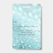 Moderne Glitter Personeelsfoto ID-badge Badge (Achterkant)