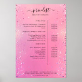 Moderne Glitter Price List Poster (Voorkant)