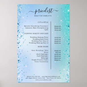 Moderne Glitter Prijslijst Poster
