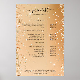 Moderne Glitter Prijslijst Poster