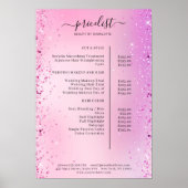 Moderne Glitter Prijslijst Poster (Voorkant)