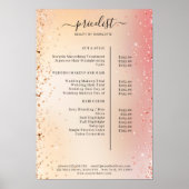 Moderne Glitter Prijslijst Poster (Voorkant)