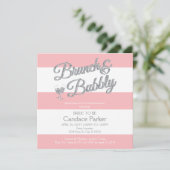 Moderne Glitter, Roze Bruids Douche Uitnodigingen (Staand voorkant)