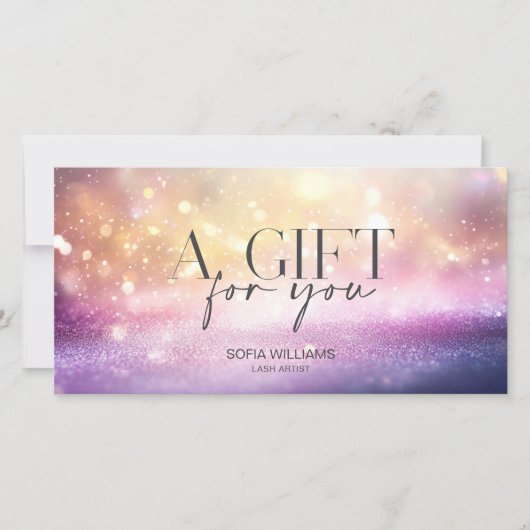 Moderne Glitter Roze Cadeaukaart (Voorkant)