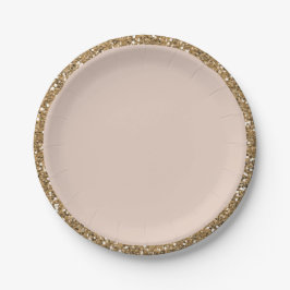 Moderne Glitter Roze Goud Blush Glam Zoete 16 Fees Papieren Bordje