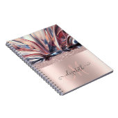 Moderne Glitter Roze Gouden Monogram Abstracte Notitieboek (Rechterzijde)