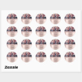 Moderne Glitter Roze Gouden Monogram Abstracte Ronde Sticker (Vel)