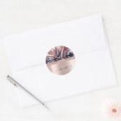 Moderne Glitter Roze Gouden Monogram Abstracte Ronde Sticker (Envelop)