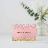 Moderne Glitter Salon Discount Card Kortingskaartje (Staand voorkant)