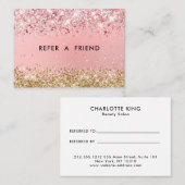 Moderne Glitter Salon Discount Card Kortingskaartje (Voorkant / Achterkant)