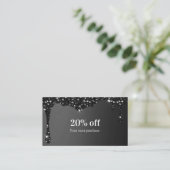 Moderne Glitter Salon Discount Card Visitekaartje (Staand voorkant)