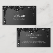 Moderne Glitter Salon Discount Card Visitekaartje (Voorkant / Achterkant)