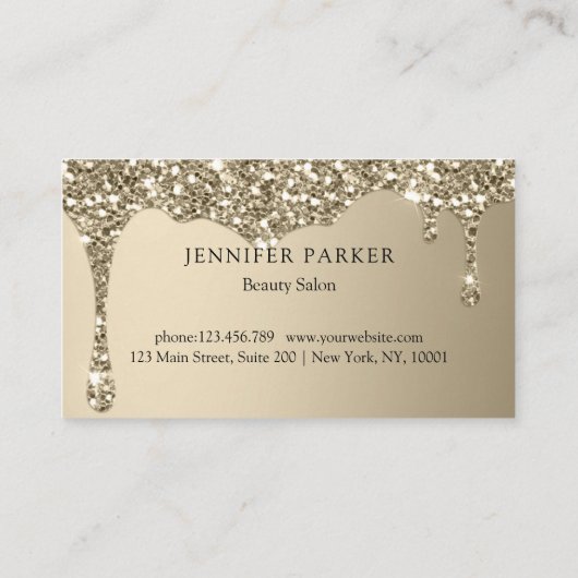 Moderne Glitter Salon Discount Card Visitekaartje (Achterkant)