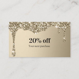 Moderne Glitter Salon Discount Card Visitekaartje