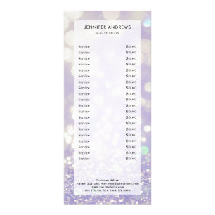 Moderne, glitter, salon, een dure rackkaart reclamekaart