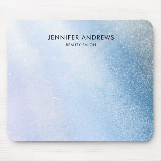 Moderne Glitter Salon Lichtblauw Muismat (Voorkant)