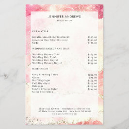 Moderne Glitter Salon Prijslijst Flyer