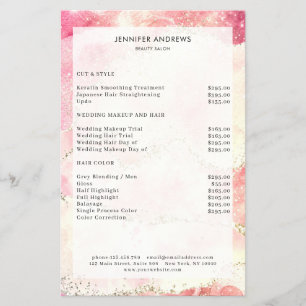 Moderne Glitter Salon Prijslijst Flyer
