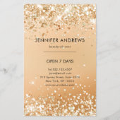 Moderne Glitter Salon Prijslijst Flyer (Achterkant)