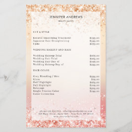 Moderne Glitter Salon Prijslijst Flyer