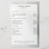 Moderne Glitter Salon Prijslijst Flyer (Voorkant)